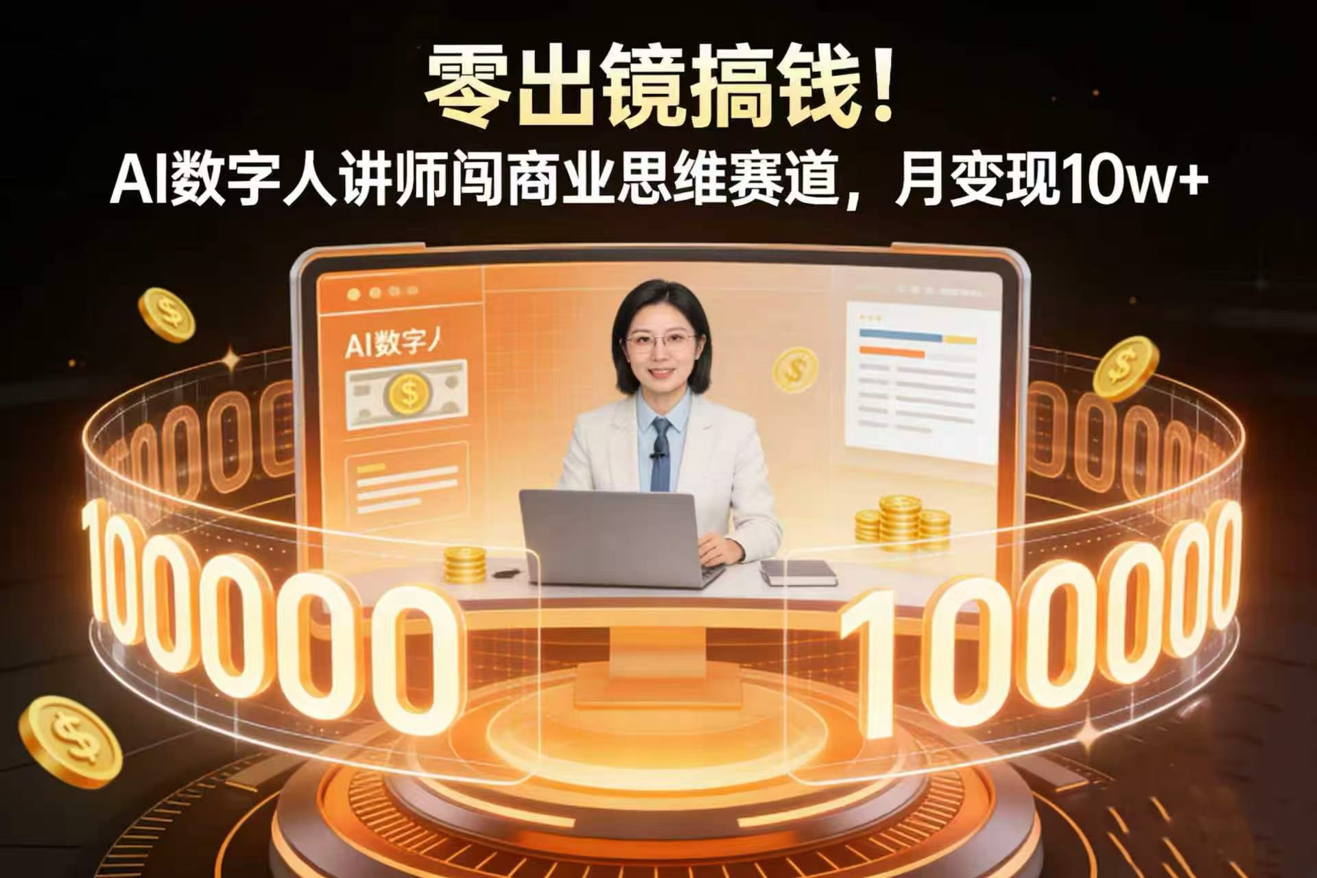 零出镜搞钱！AI 数字人讲师闯商业思维赛道，月变现 10w+