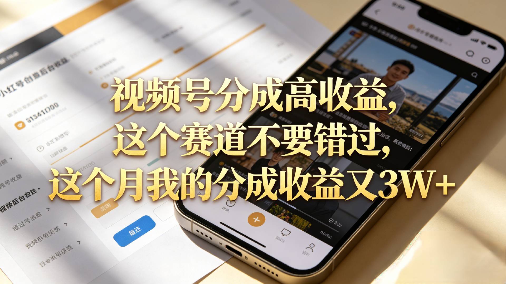 想要【视频号分成高收益】,这个赛道不要错过,这个月我的分成收益又3W+