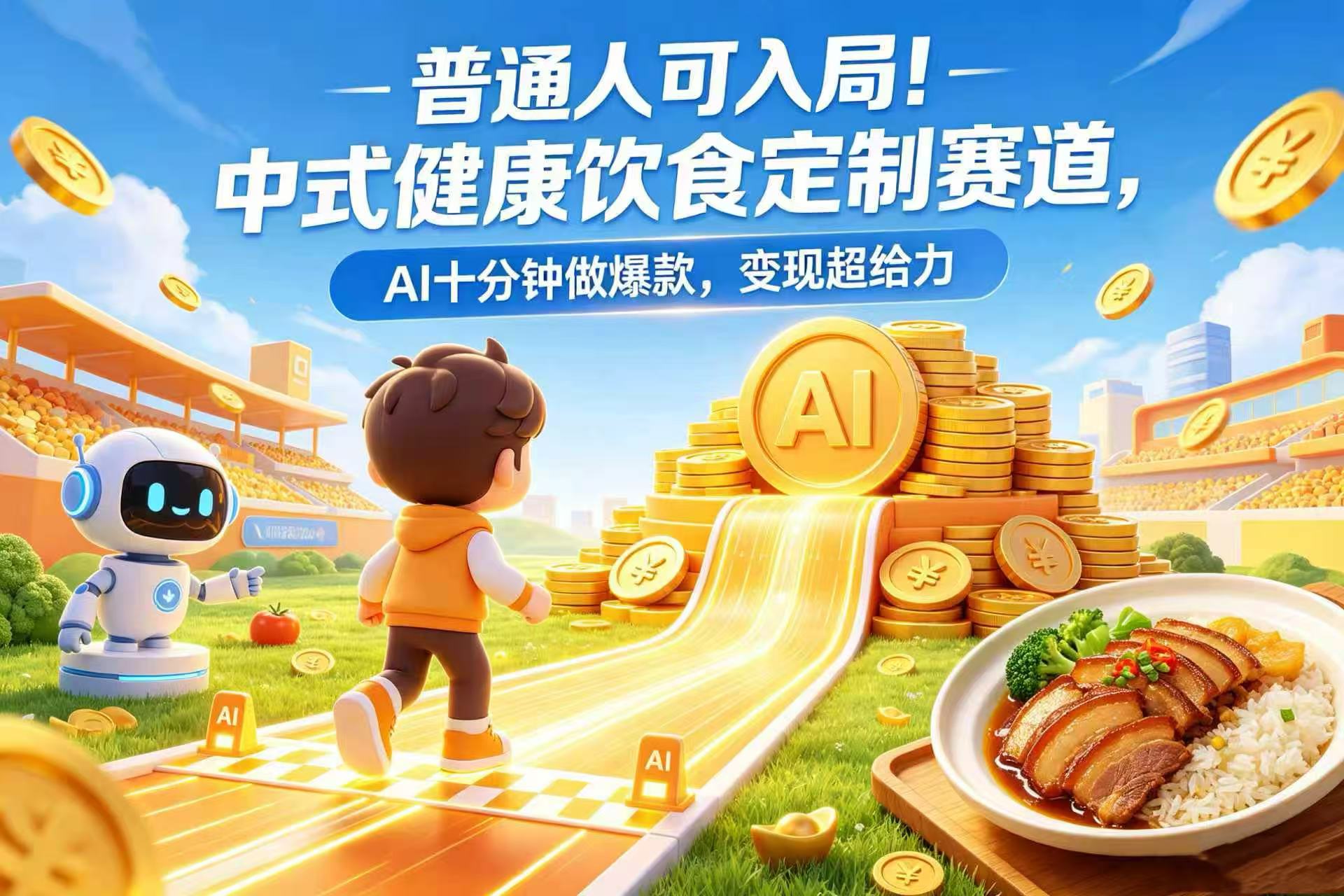普通人可入局!中式健康饮食定制赛道,AI 十分钟做爆款,变现超给力