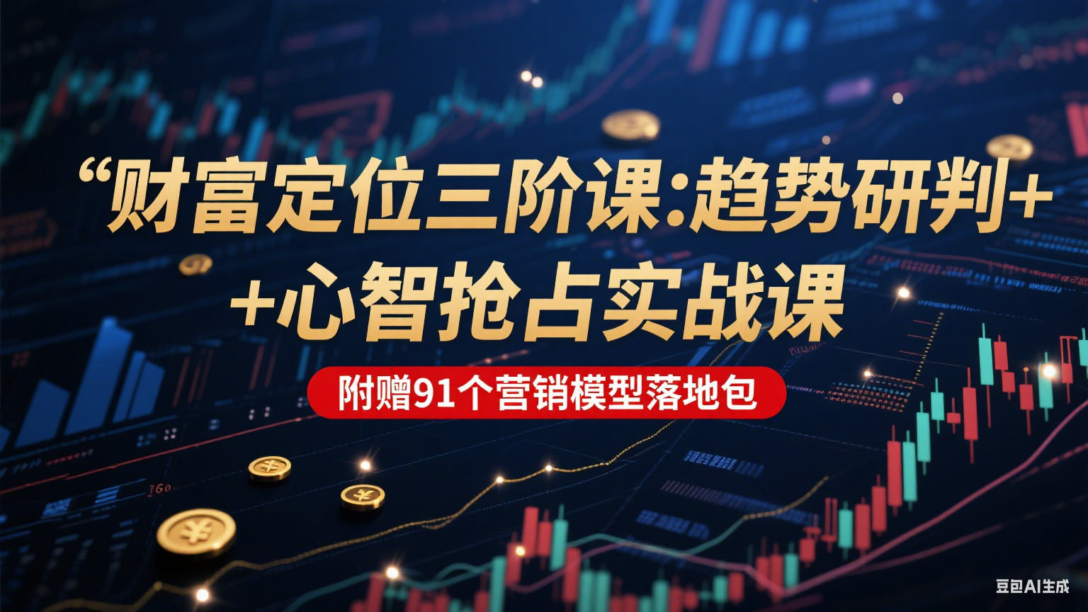 财富定位三阶课：趋势研判 + 心智抢占实战课，附赠91个营销模型落地包
