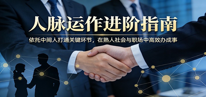 付费文章：人脉运作进阶指南，依托中间人打通关键环节，在熟人社会与职场中高效办成事