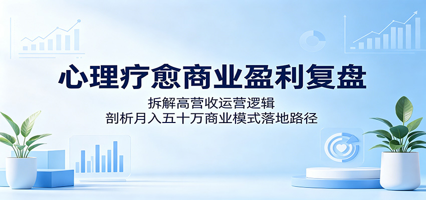 心理疗愈商业盈利复盘:拆解高营收运营逻辑,剖析月入五十万商业模式落地路径