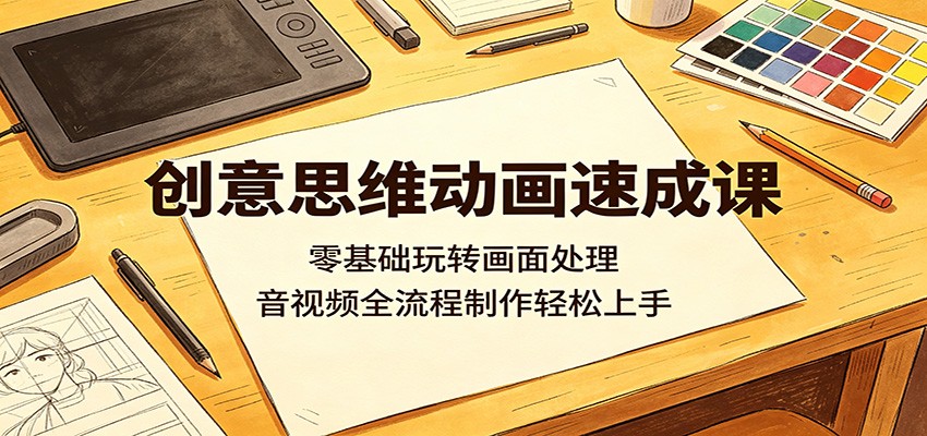 创意思维动画速成课:零基础玩转画面处理,音视频全流程制作轻松上手