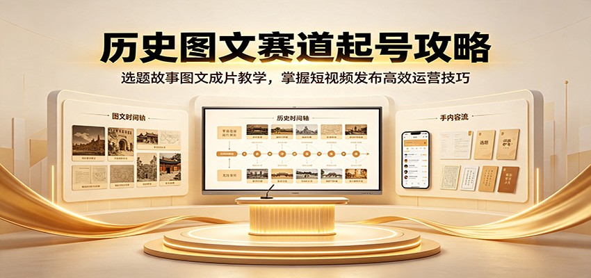 历史图文赛道起号攻略：选题故事图文成片教学，掌握短视频发布高效运营技巧