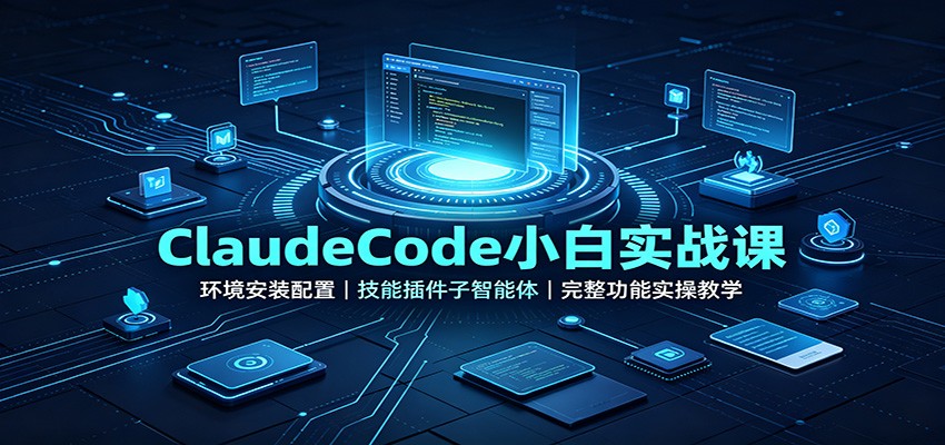 ClaudeCode小白实战课:环境安装配置,技能插件子智能体,完整功能实操教学