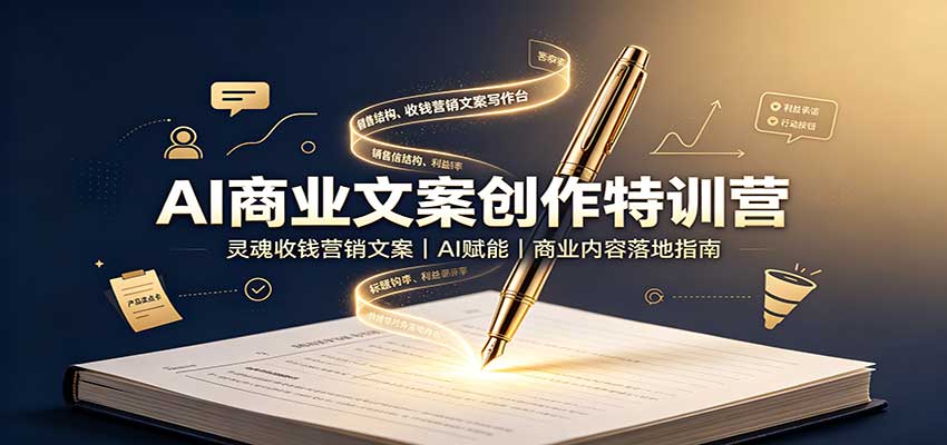 AI商业文案创作特训营:灵魂收钱营销文案,AI赋能,商业内容落地指南