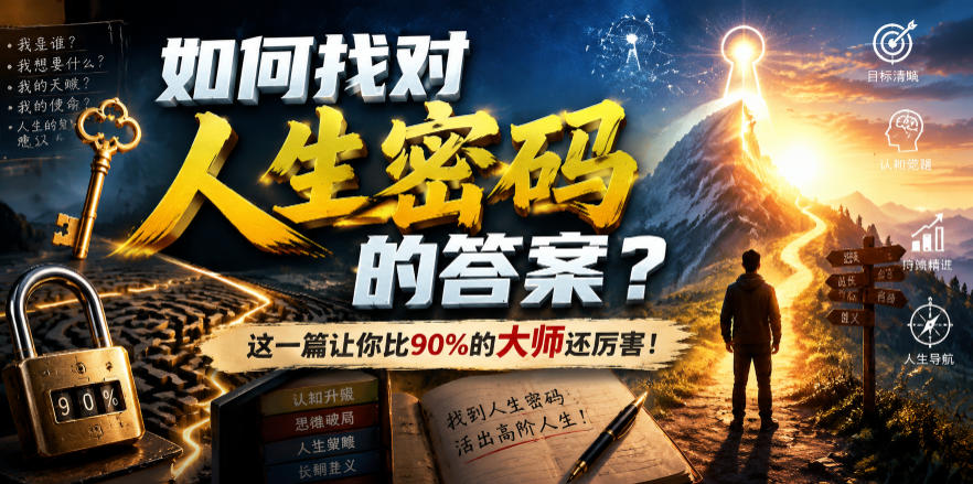 付费文章：如何找对人生密码的答案？这一篇让你比90%的大师还厉害！