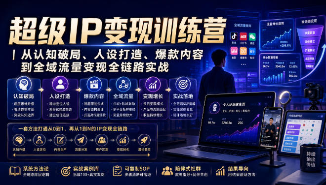 超级IP变现训练营｜从认知破局、人设打造、爆款内容到全域流量变现全链路实战