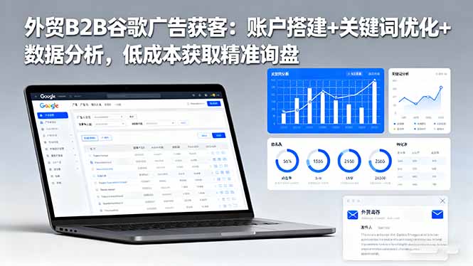 (16389期)外贸B2B 谷歌广告获客:账户搭建+关键词优化+数据分析,低成本获取精准…