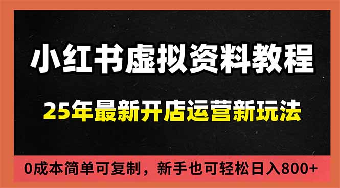 （16795期）小红书虚拟资料项目：最新搜索流变现玩法，0成本简单可复制，一人多店打法，新手日入800+