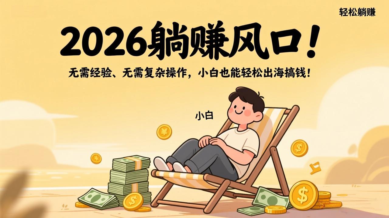 (17436期)2026躺赚风口!无需经验、无需复杂操作,小白也能轻松出海搞钱!