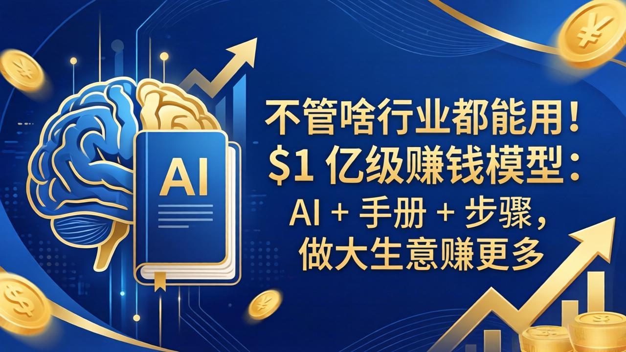 （18055期）不管啥行业都能用！$1 亿级赚钱模型：AI + 手册 + 步骤，做大生意赚更多