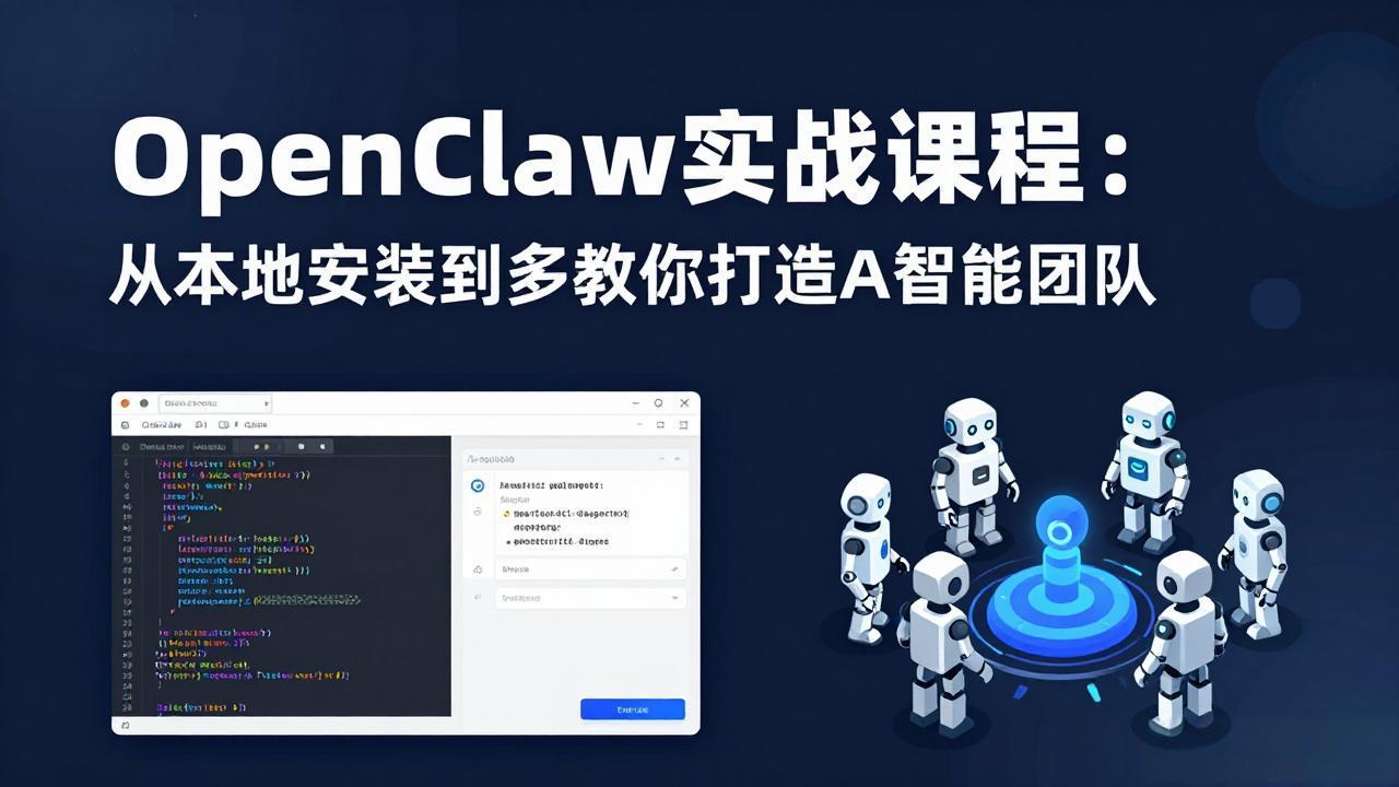 (17883期)OpenClaw实战课程:从本地安装到多Agent协同,手把手教你打造AI智能团队
