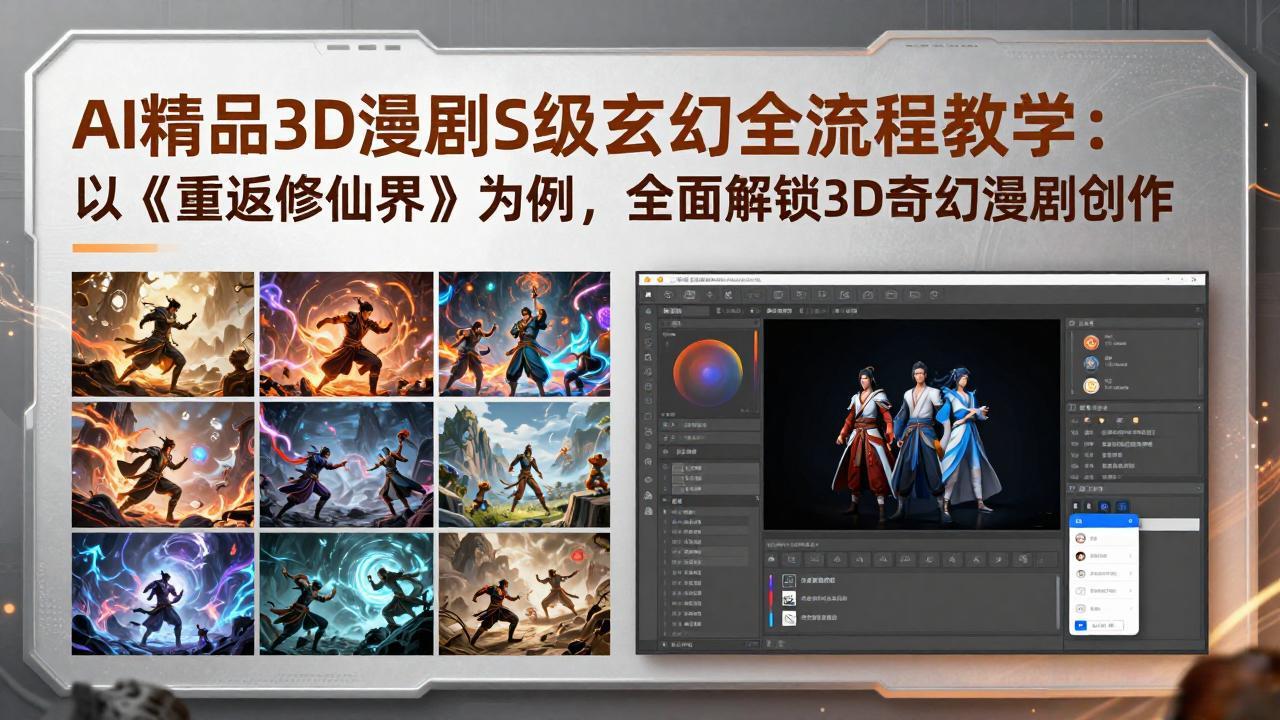 (17882期)AI精品3D漫剧S级玄幻全流程教学:以《重返修仙界》为例,全面解锁3D奇幻漫剧创作