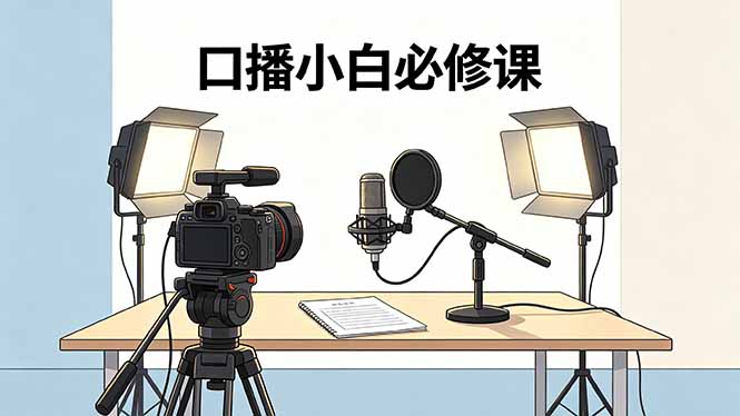 （18428期）口播小白必修课：录像收音灯光设备+脚本撰写，搭专业级录制场景