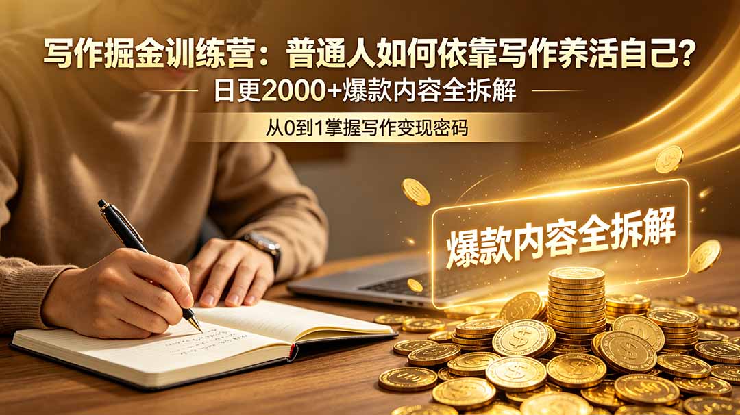 （18901期）写作掘金训练营：普通人如何依靠写作养活自己？日更2000+爆款内容全拆解