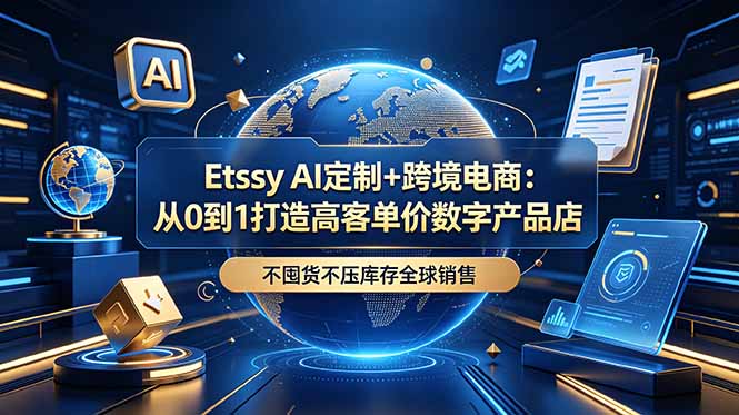 (18974期)Etsy AI定制+跨境电商:从0到1打造高客单价数字产品店,不囤货不压库存全球销售