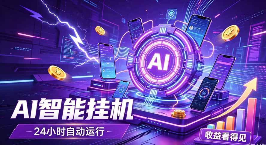 （19755期）AI智能广告挂机，躺赚新模式 设备托管运行，解放双手持续变现