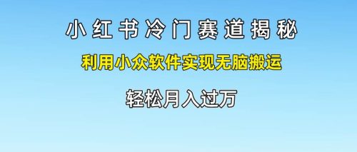 小红书冷门赛道揭秘,利用小众软件实现无脑搬运，轻松月入过万