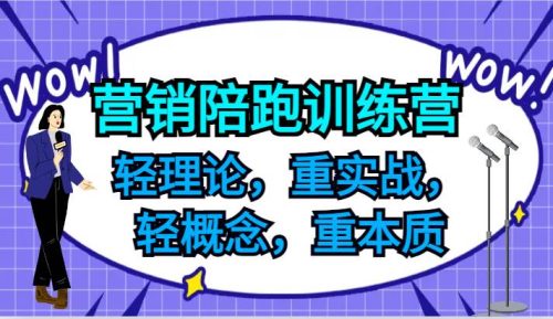 营销陪跑训练营，轻理论，重实战，轻概念，重本质，适合中小企业和初创企业的老板