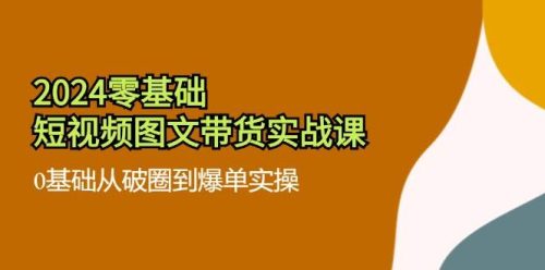 （11878期）2024零基础·短视频图文带货实战课：0基础从破圈到爆单实操（35节课）