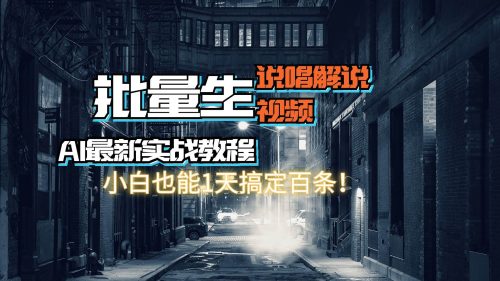 （11916期）【AI最新实战教程】日入600+，批量生成说唱解说视频，小白也能1天搞定百条