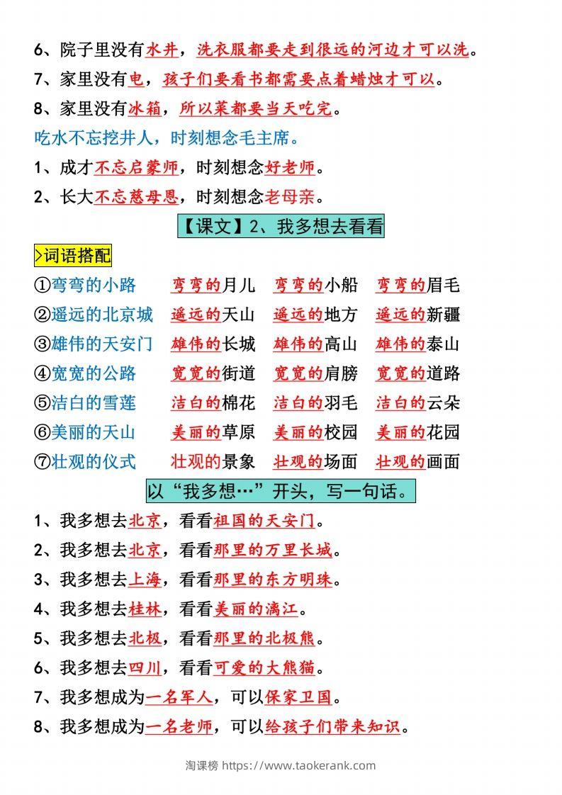 图片[2]-一年级下册语文全册仿写句子汇总_纯图版-淘课榜