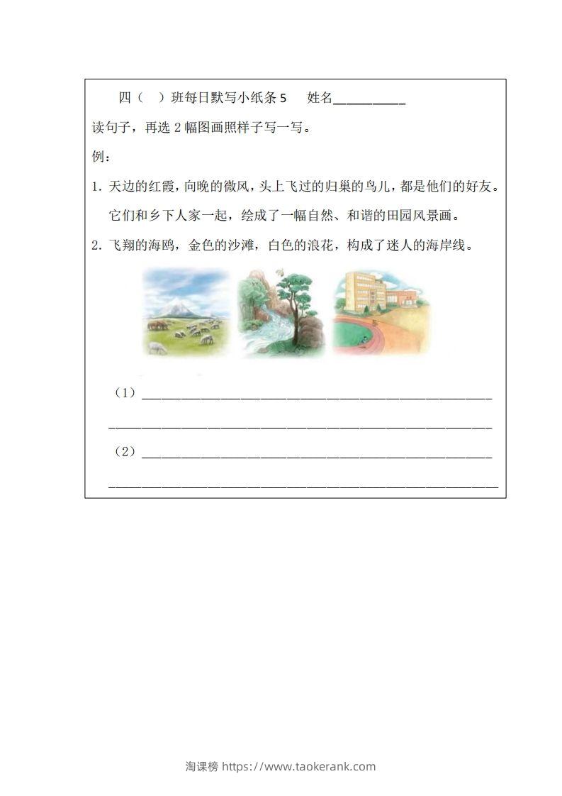 图片[3]-每日默写小纸条(四下）-淘课榜