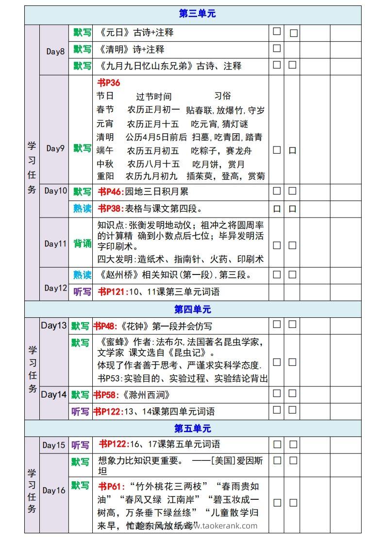 图片[2]-【新版】三年级下册语文期末重点内容复习单-淘课榜