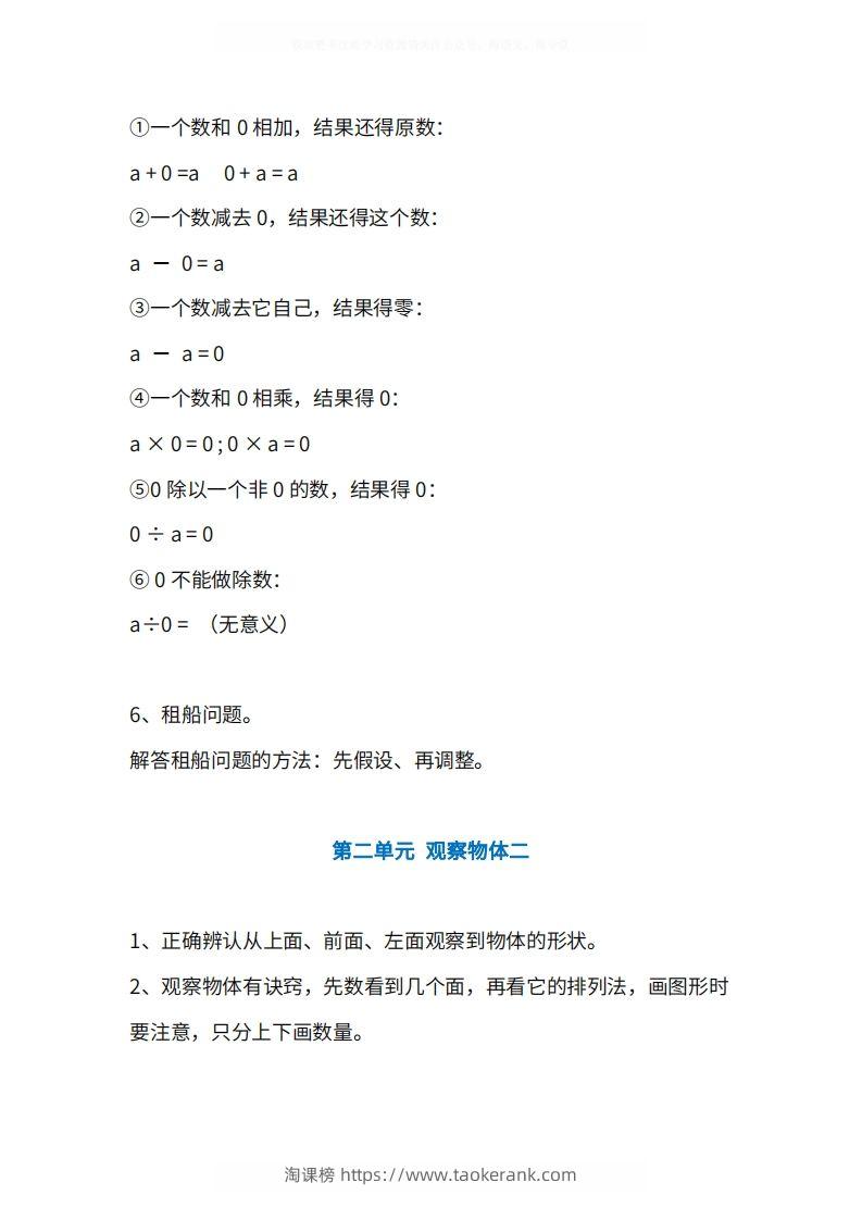 图片[3]-人教版4年级数学下册知识点1-4单元-淘课榜