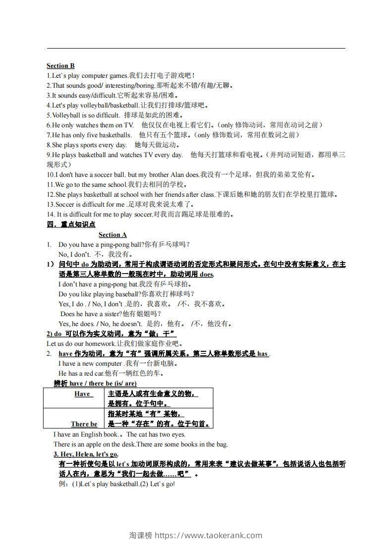 图片[3]-5.人教版七年级上英语Unit5复习提纲-淘课榜