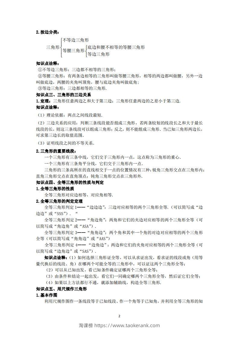 图片[2]-鲁教版数学七年级上册知识点汇总-淘课榜