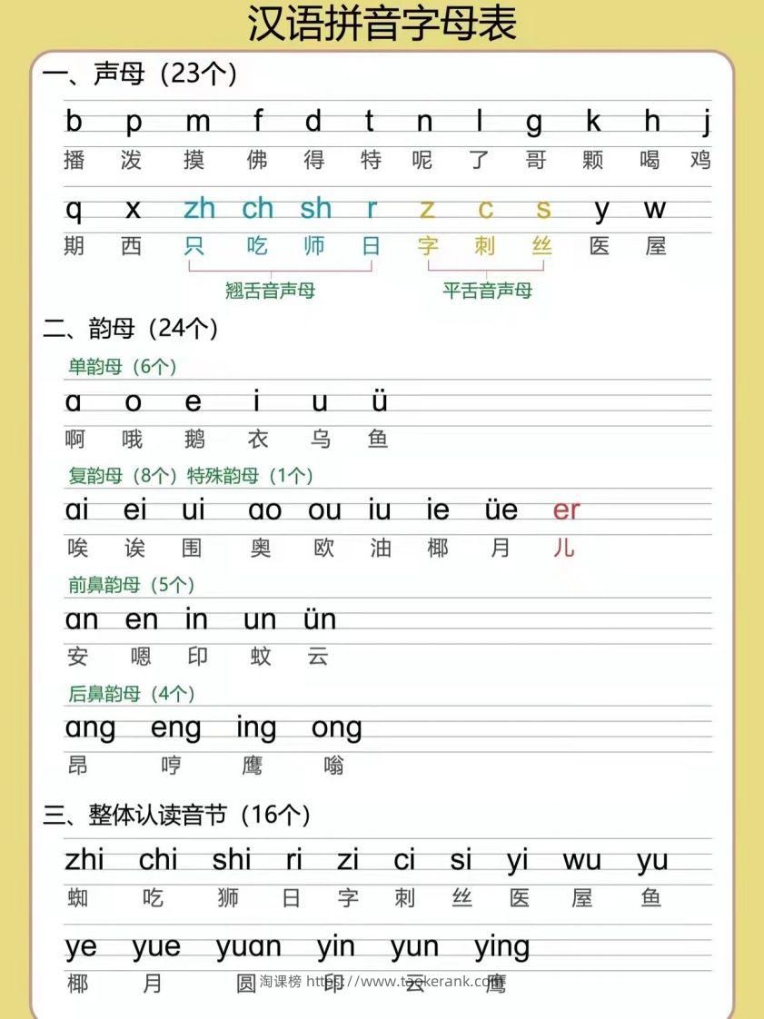 幼小衔接拼音专项汇总-淘课榜