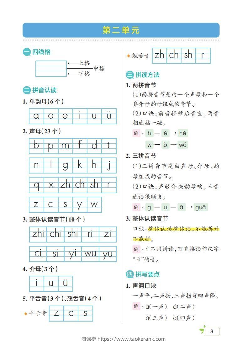 图片[3]-一上语文（核心考点梳理）-淘课榜