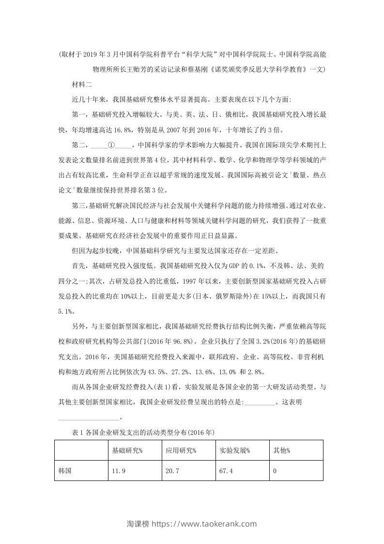 图片[2]-2019-2020年北京市东城区高二语文上学期期末试题及答案(Word版)-淘课榜