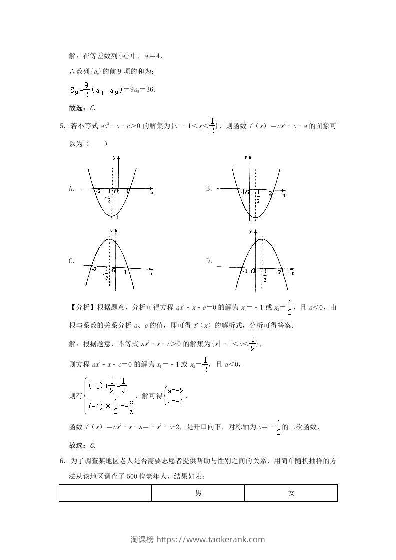 图片[2]-2020-2021年北京市昌平区高二数学下学期期末试题及答案(Word版)-淘课榜