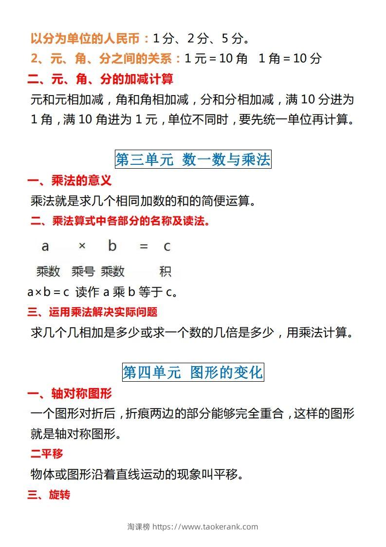 图片[2]-【北师大】二上数学重点知识点汇总预习-淘课榜