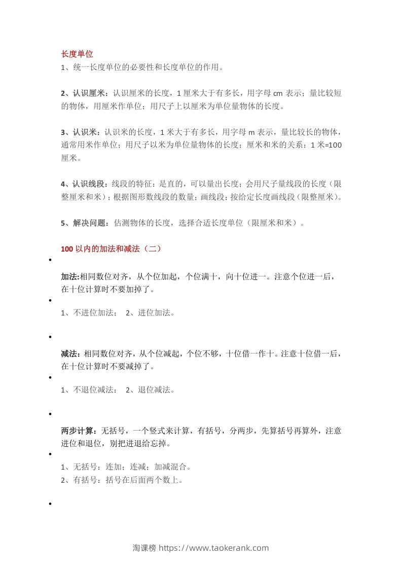 【数学重点知识点汇总预习】二上沪教版-淘课榜