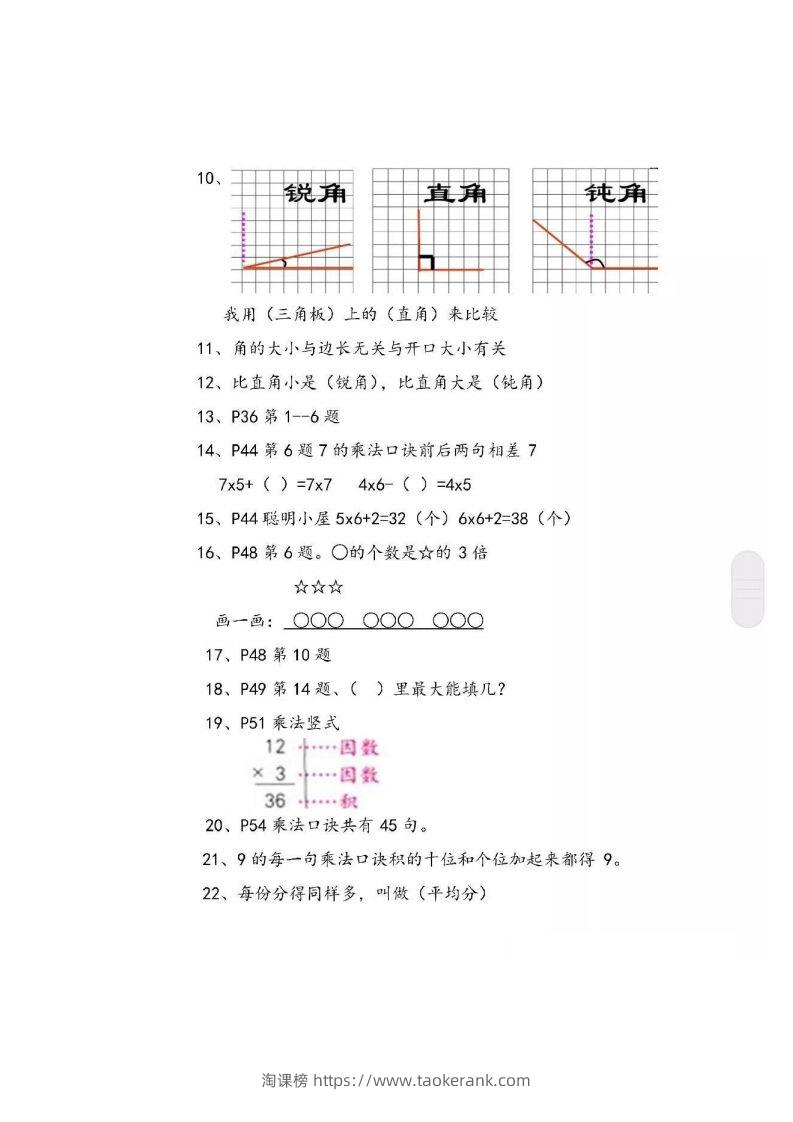 图片[2]-二上青岛版数学重点知识点预习()-淘课榜