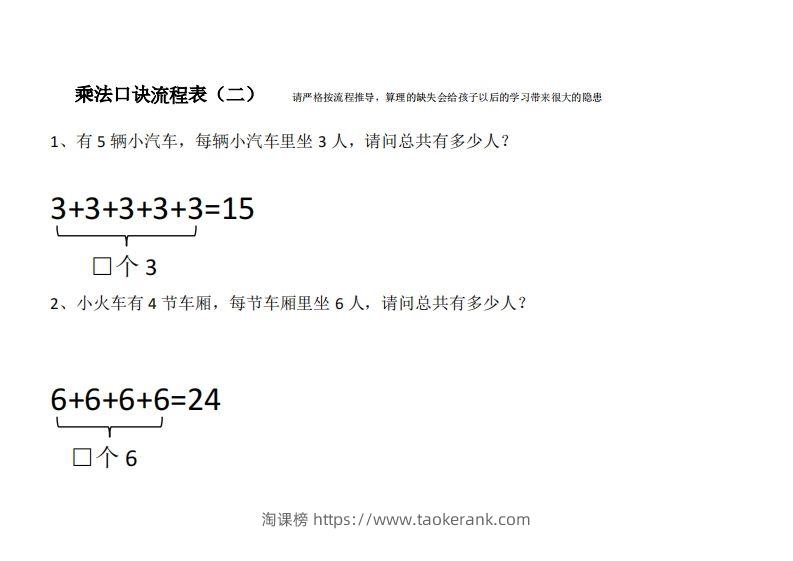 图片[2]-二上数学乘法口诀流程表-淘课榜