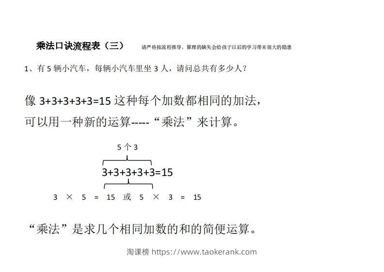 图片[3]-二上数学乘法口诀流程表-淘课榜