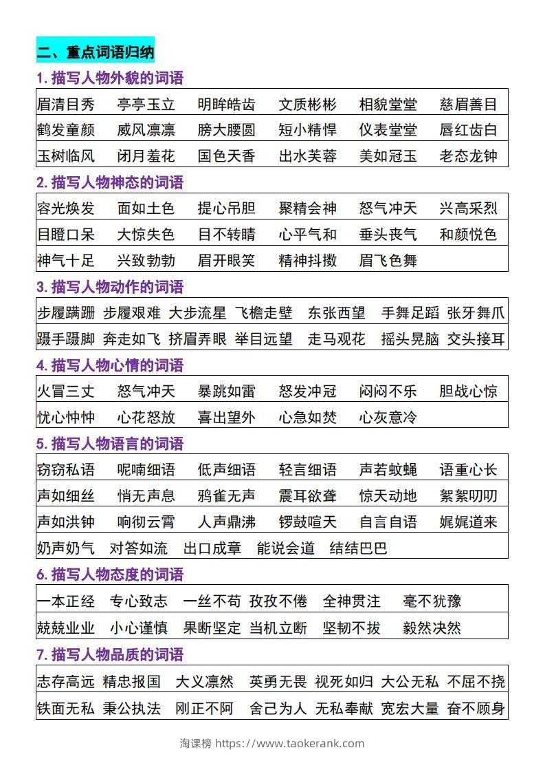 图片[2]-【四上】语文必背汇总-淘课榜
