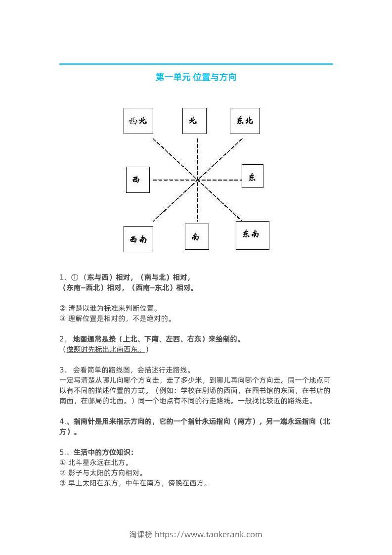 人教版三年级数学下册知识点-淘课榜