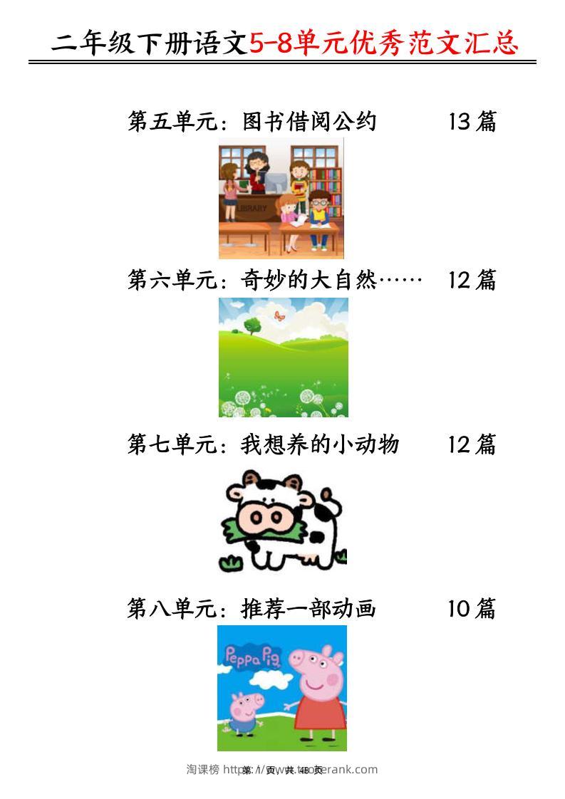 二下语文5-8单元看图写话优秀范文汇总47篇（48页）-淘课榜