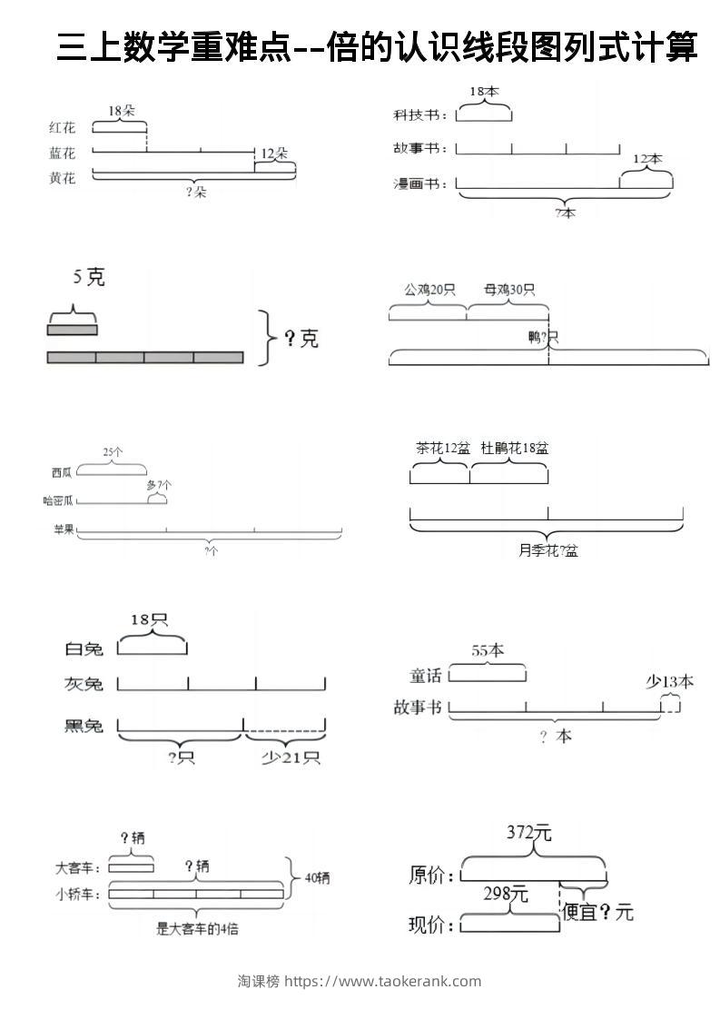 三上《数学倍的认识线段图列式计算》-淘课榜