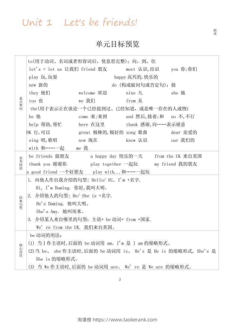 三上英语-外研版知识点归纳-淘课榜